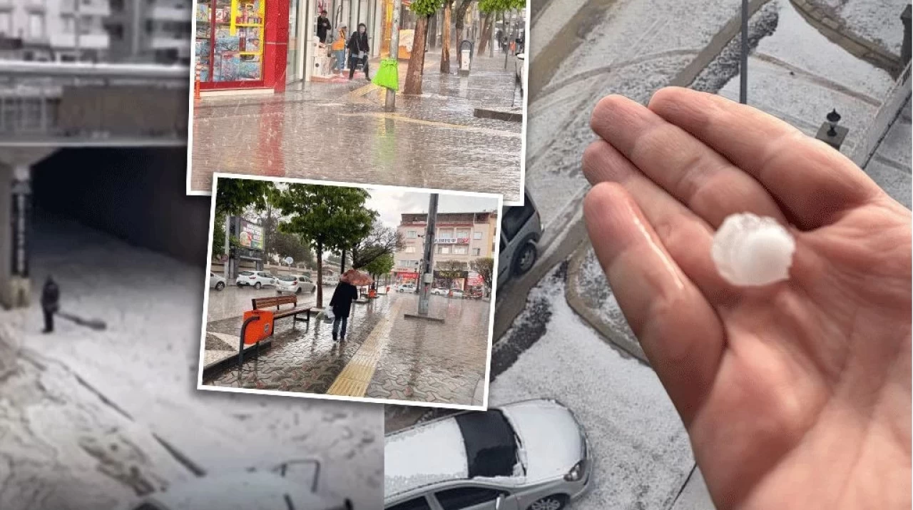 Ankara'da Ceviz Büyüklüğünde Dolu ve Sağanak Yağış Hayatı Felç Etti