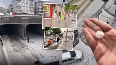 Ankara'da Ceviz Büyüklüğünde Dolu ve Sağanak Yağış Hayatı Felç Etti