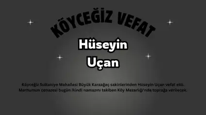Köyceğiz Sultaniye Büyük Karaağaç'tan Hüseyin Uçan Vefat Etti: Cenaze İkindiye