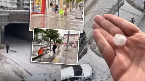 Ankara'da Ceviz Büyüklüğünde Dolu ve Sağanak Yağış Hayatı Felç Etti