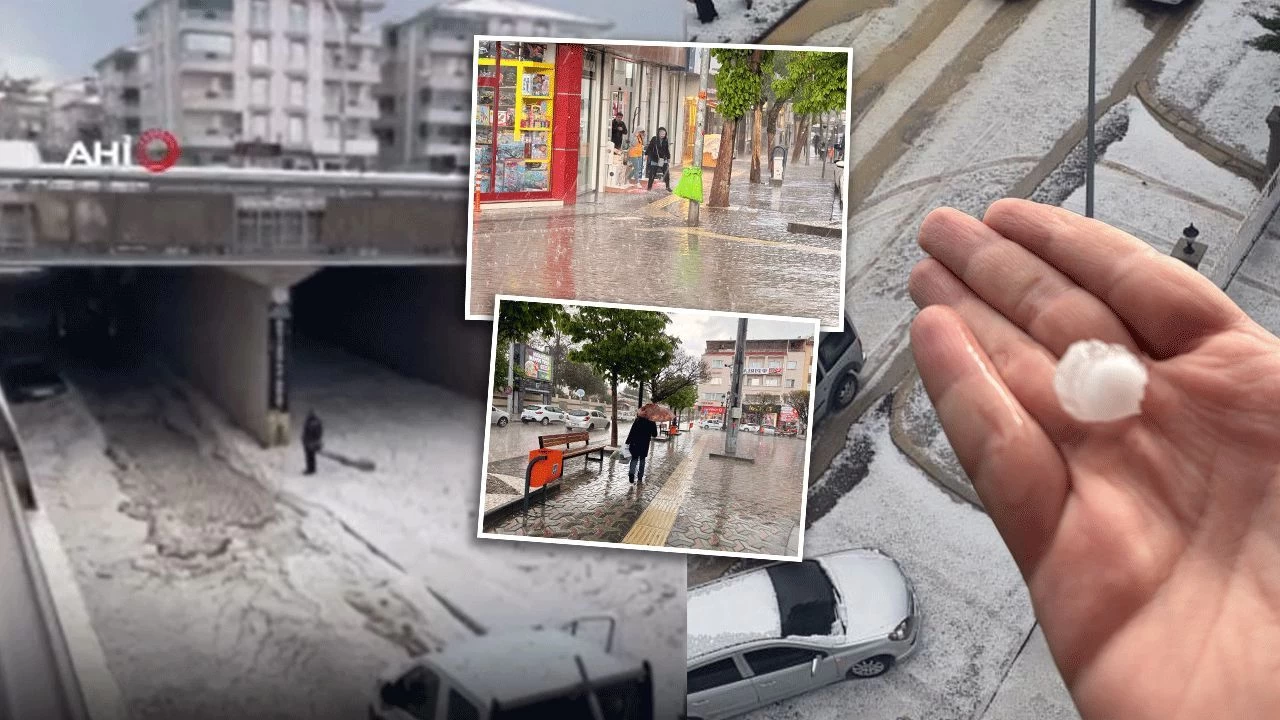 Ankara'da Ceviz Büyüklüğünde Dolu ve Sağanak Yağış Hayatı Felç Etti